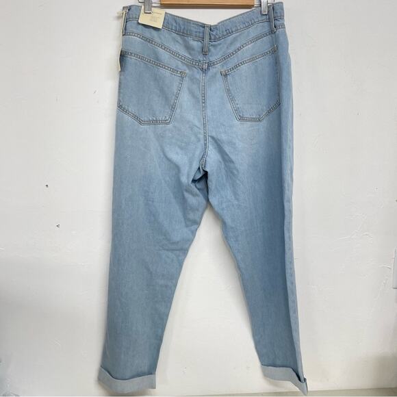 Universal Thread Light Wash Distressed Boyfriend Jeans Womens 10 Blue Rolled Hem - Picture 8 of 11